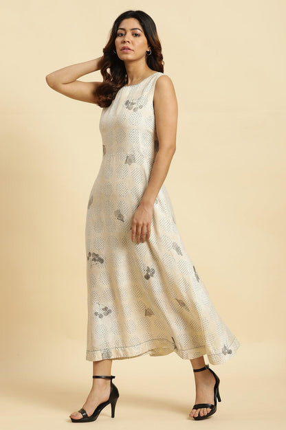 W for Woman Ecru Sleeveless Western Long Dress