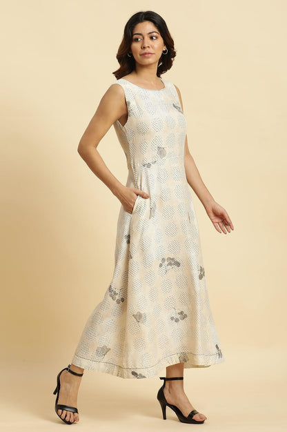 W for Woman Ecru Sleeveless Western Long Dress
