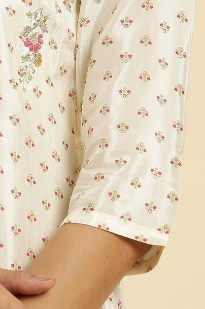 W for Woman Ecru A-line Embroidered Festive Kurta