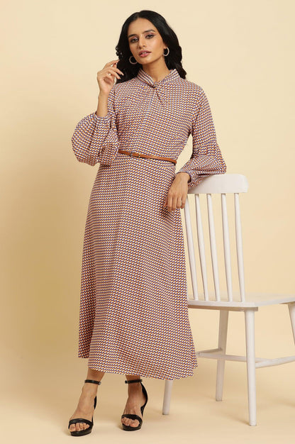 W for Woman Multi-Coloured A-Line Geometric Printed Dress