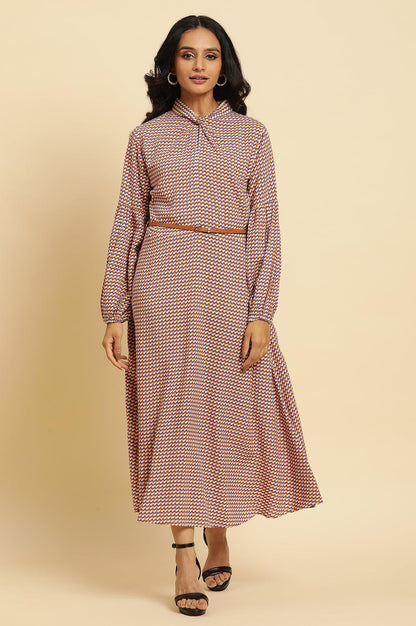 W for Woman Multi-Coloured A-Line Geometric Printed Dress