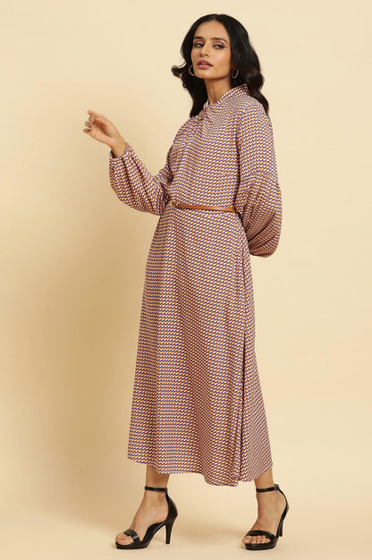 W for Woman Multi-Coloured A-Line Geometric Printed Dress