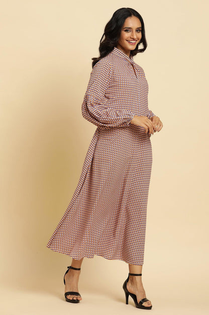 W for Woman Multi-Coloured A-Line Geometric Printed Dress