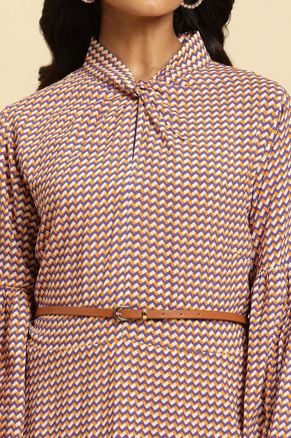 W for Woman Multi-Coloured A-Line Geometric Printed Dress