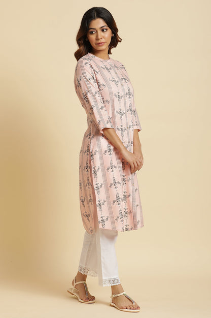 W for Woman Pink Geometric Print Shirt Kurta