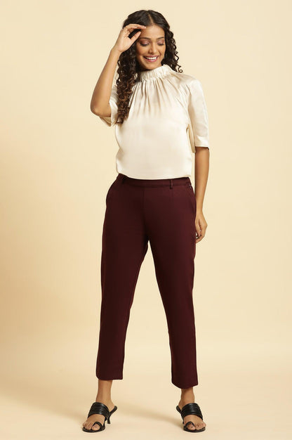 W for Woman Ecru Satin Western Top