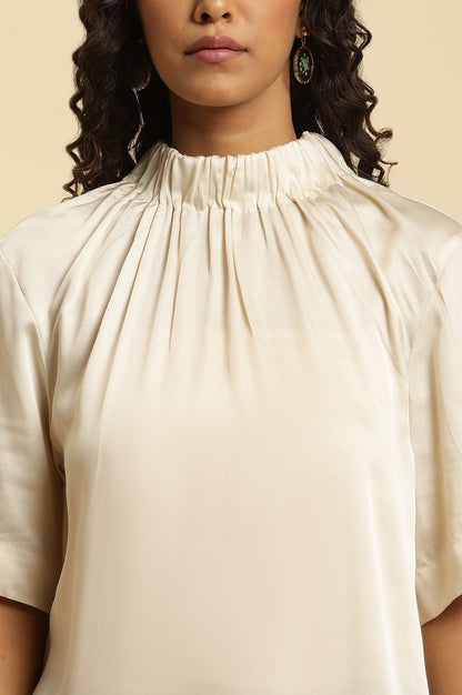 W for Woman Ecru Satin Western Top
