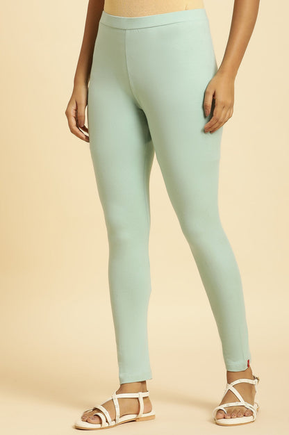 W for Woman Mint Blue Knitted Solid Tights