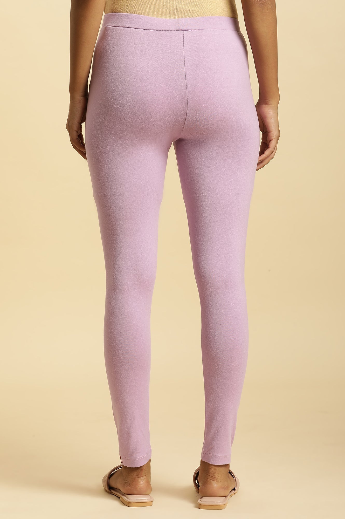 W for Woman Lavender Purple Knitted Cotton Lycra Tights