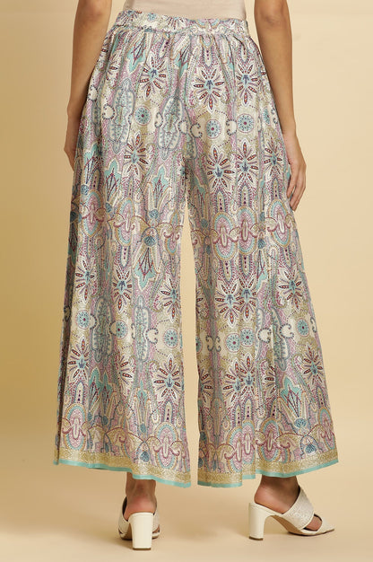 W for Woman Multi-Coloured Glitter Printed Festive Cullotes