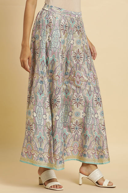 W for Woman Multi-Coloured Glitter Printed Festive Cullotes