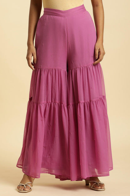 W for Woman Purple Tiered Chiffon Sharara