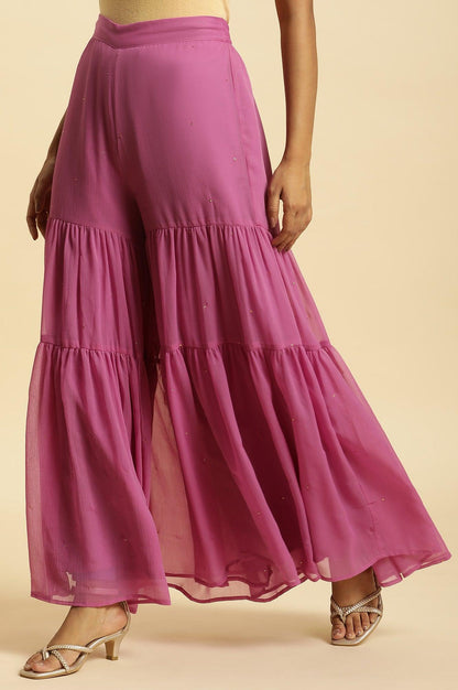 W for Woman Purple Tiered Chiffon Sharara