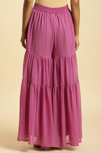 W for Woman Purple Tiered Chiffon Sharara