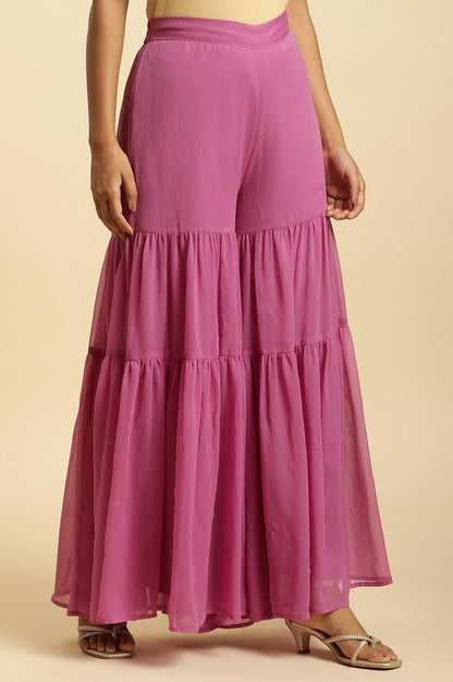W for Woman Purple Tiered Chiffon Sharara