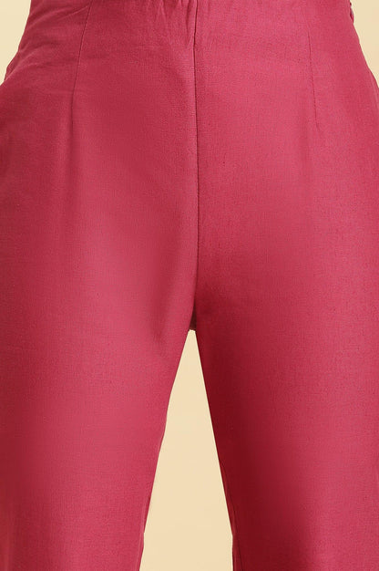 W for Woman Pink Slim Pants with Metallic Sequin