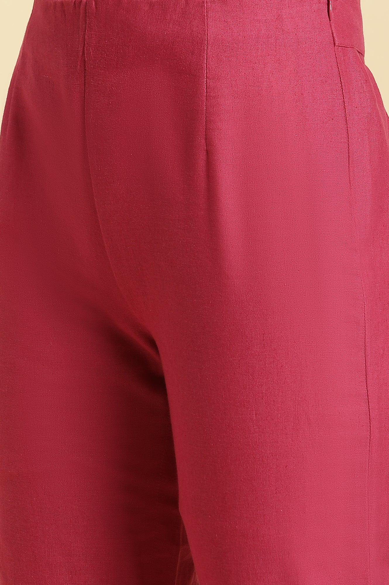 W for Woman Pink Slim Pants with Metallic Sequin