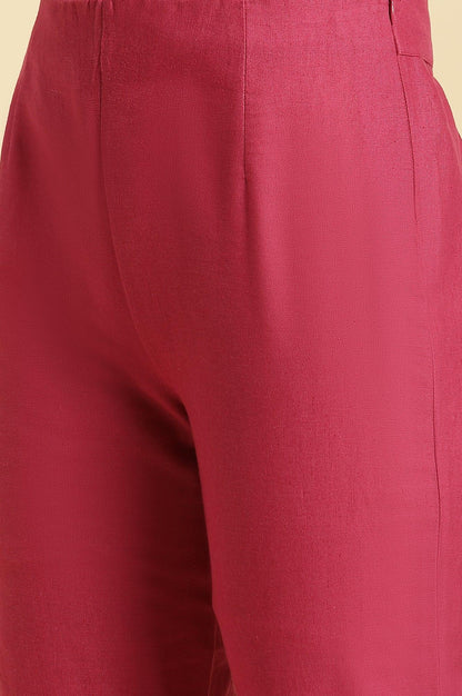 W for Woman Pink Slim Pants with Metallic Sequin