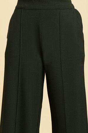 W for Woman Green Pin Tuck Trouser Pants