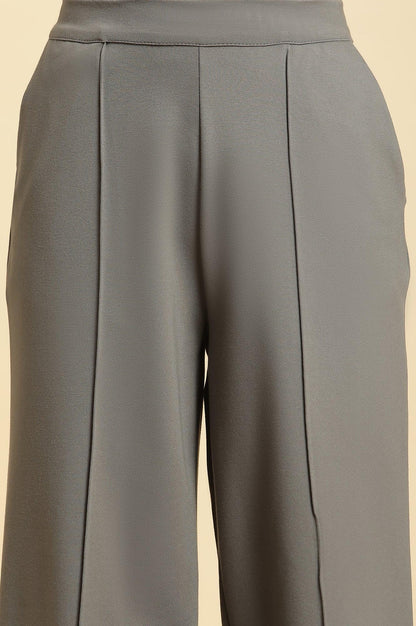 W for Woman Grey Pin Tuck Trouser Pants