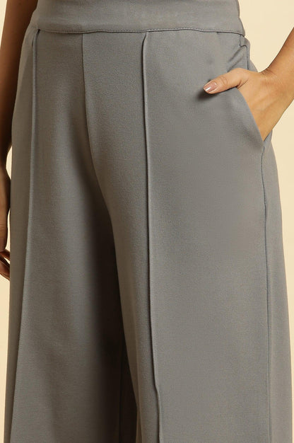 W for Woman Grey Pin Tuck Trouser Pants