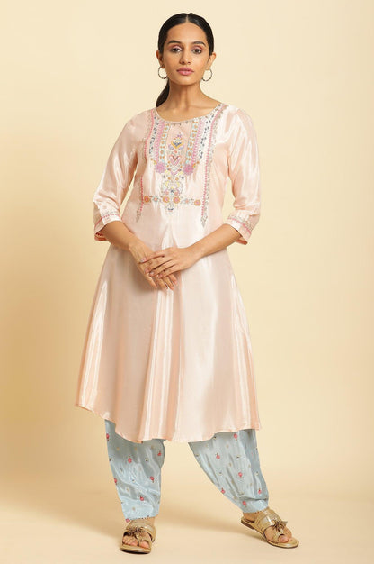 W for Woman Sky Blue Floral Printed Salwar Pants