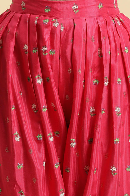 W for Woman Pink Pleated Floral Printed Salwar Pants