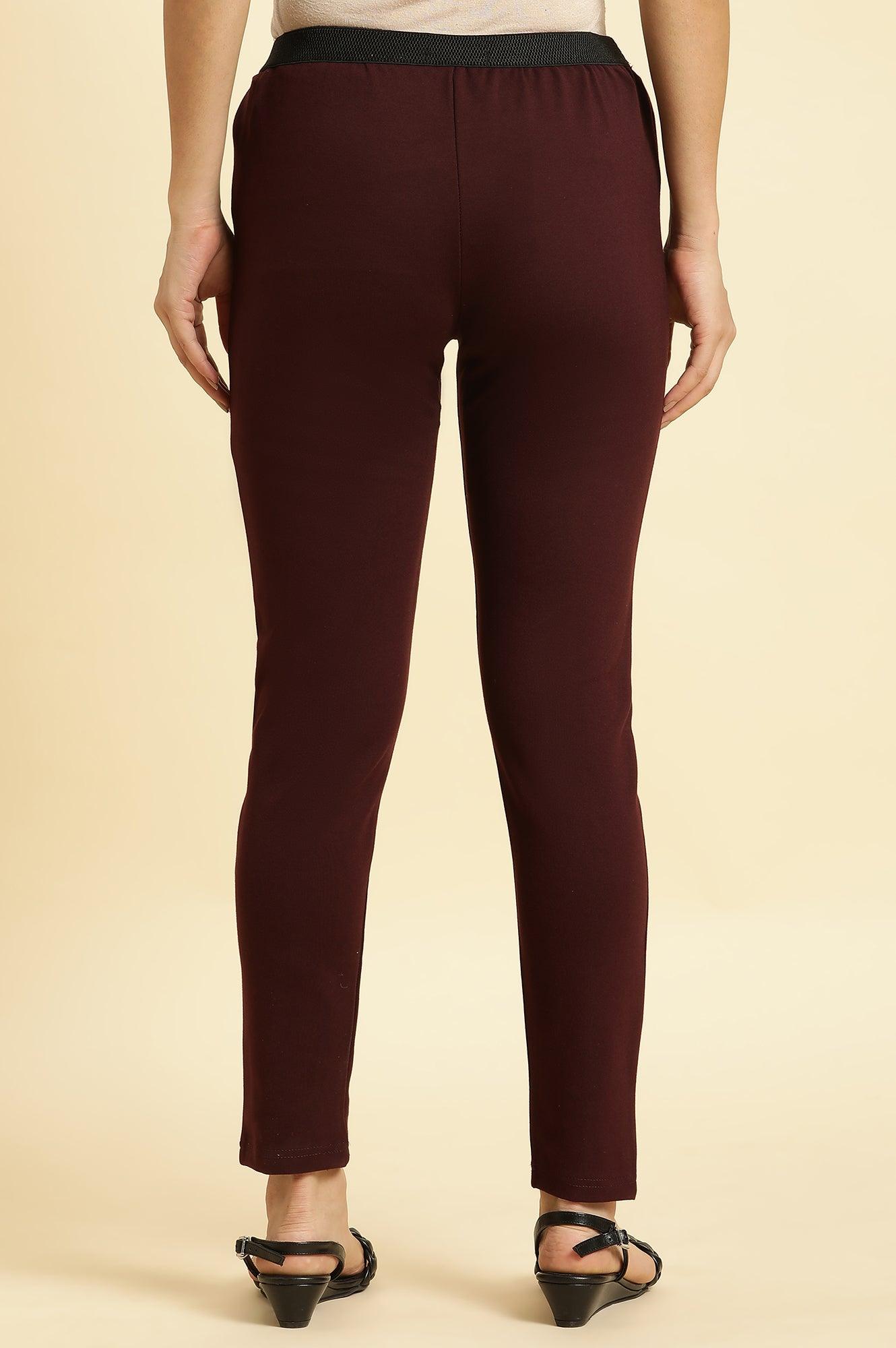 W for Woman Wine Basic Western Wear Leggings