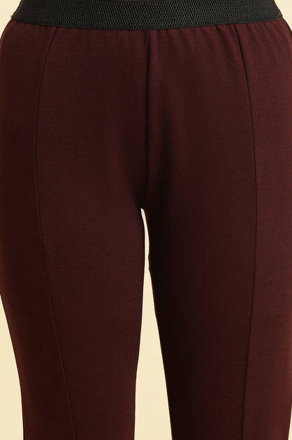 W for Woman Wine Basic Western Wear Leggings