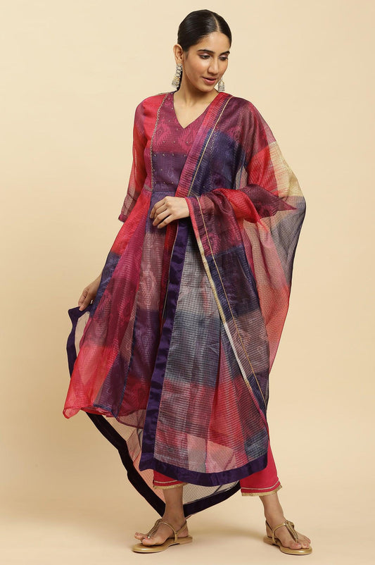 W for Woman Mutli-Coloured Printed Kota Dupatta