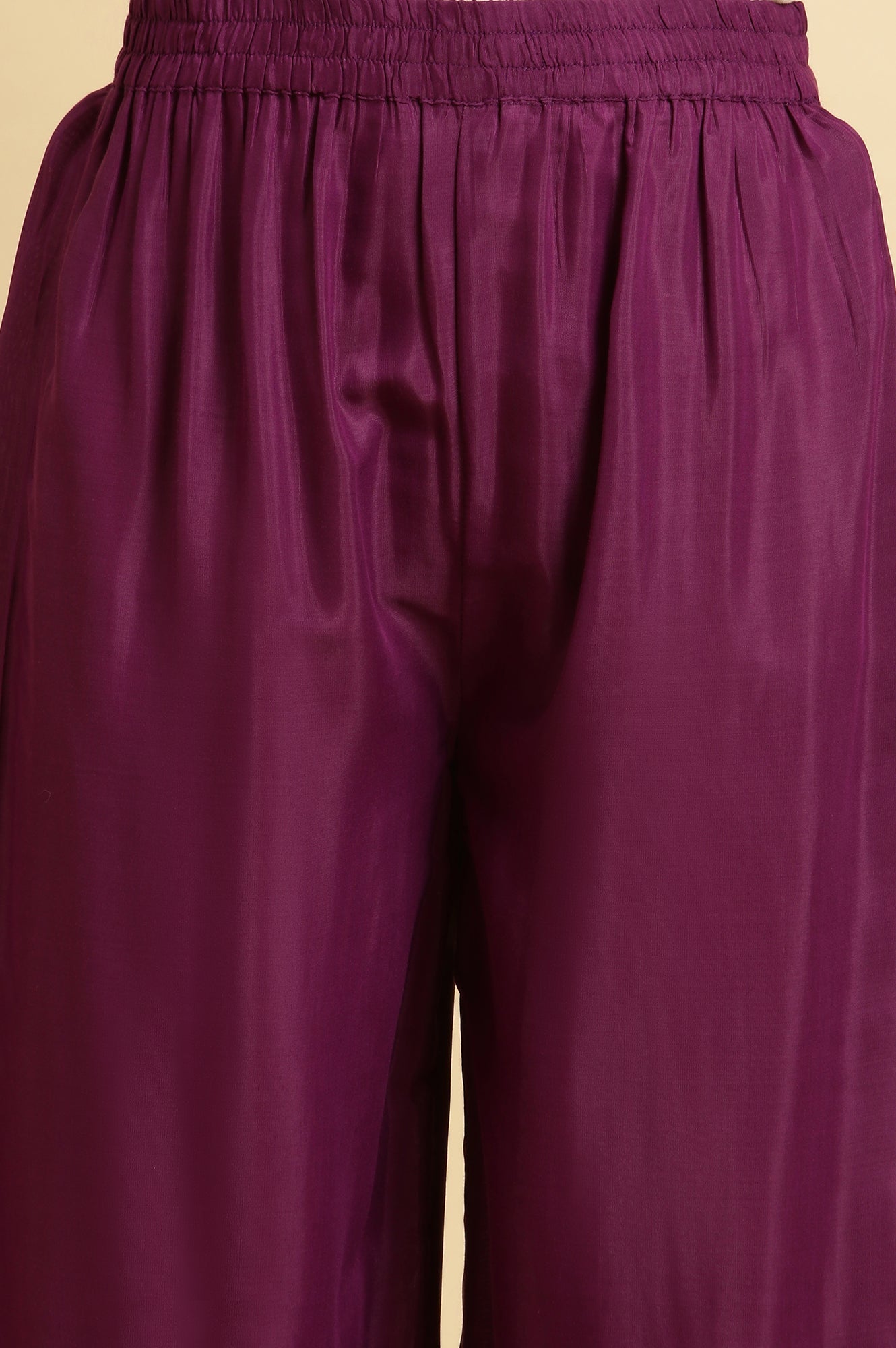 W for Woman Purple Anarkali Festive Kurta, Parallel Pants And Dupatta Set