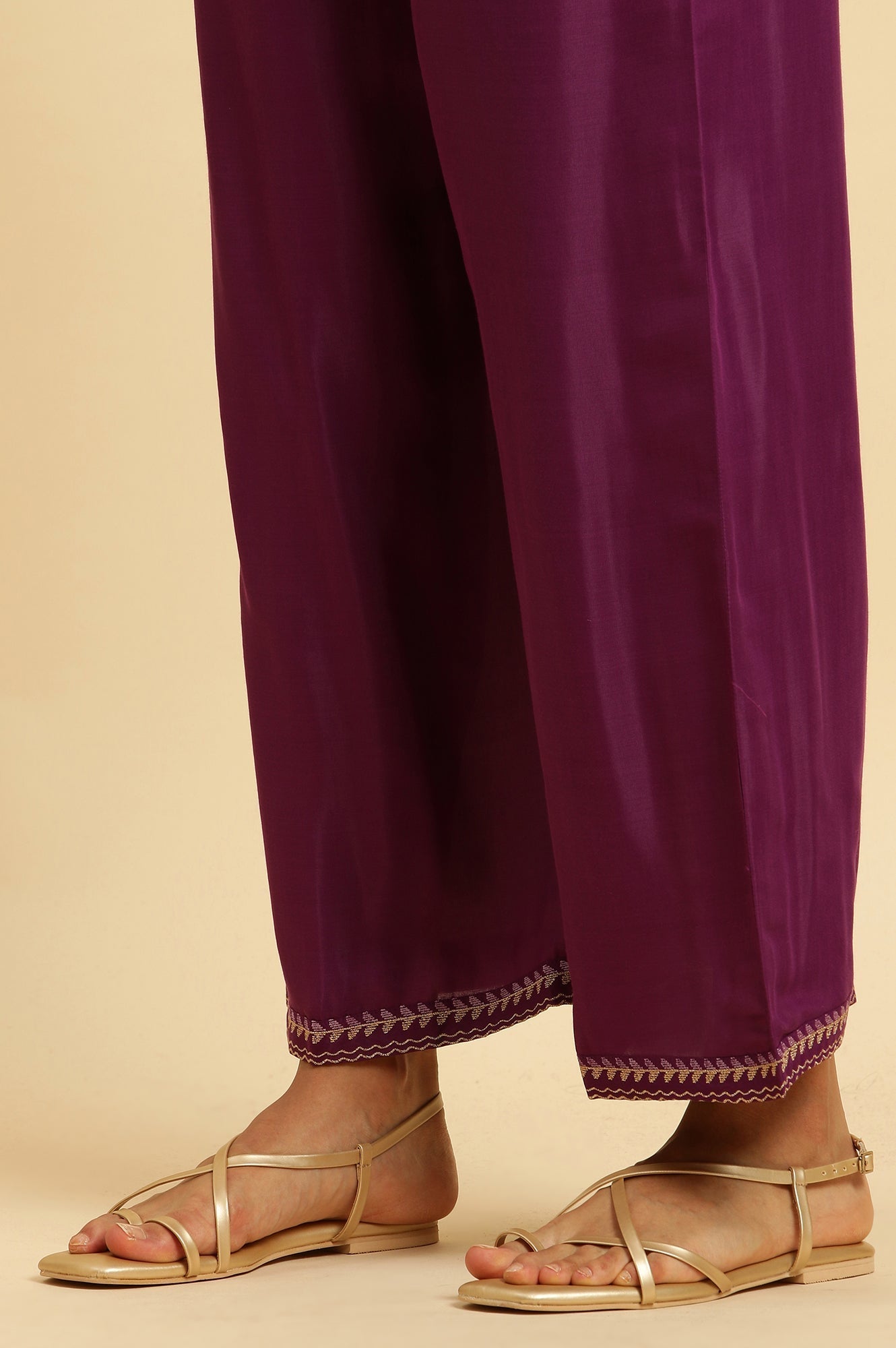 W for Woman Purple Anarkali Festive Kurta, Parallel Pants And Dupatta Set