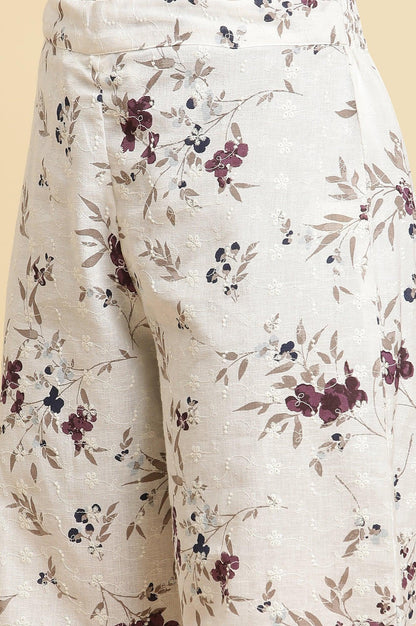 W for Woman White Sleeveless Floral Printed Kurta And Pant Co-Ord Set