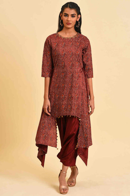 W for Woman Rosewood Red Fusion Layered Jumpsuit