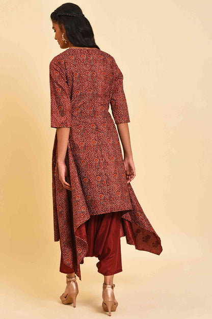 W for Woman Rosewood Red Fusion Layered Jumpsuit