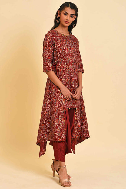 W for Woman Rosewood Red Fusion Layered Jumpsuit