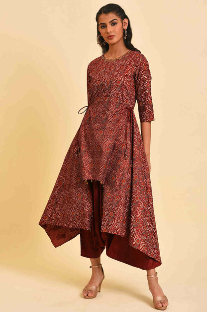 W for Woman Rosewood Red Fusion Layered Jumpsuit