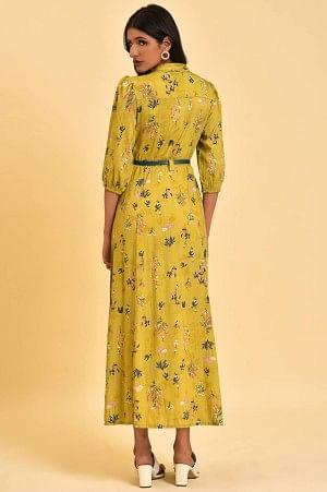 W for Woman Yellow Floral Printed Long Summer Dress