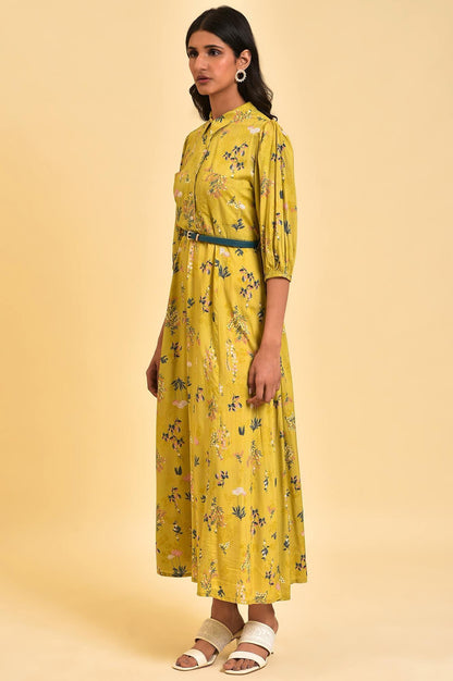 W for Woman Yellow Floral Printed Long Summer Dress