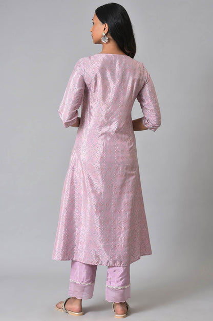W for Woman Light Purple A-Line Shatung kurta