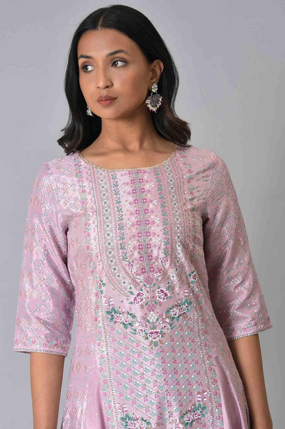 W for Woman Light Purple A-Line Shatung kurta
