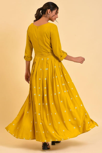 W for Woman Yellow Polka Dot Jumpsuit with Belt