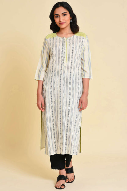 W for Woman Ecru Graphic Printed kurta
