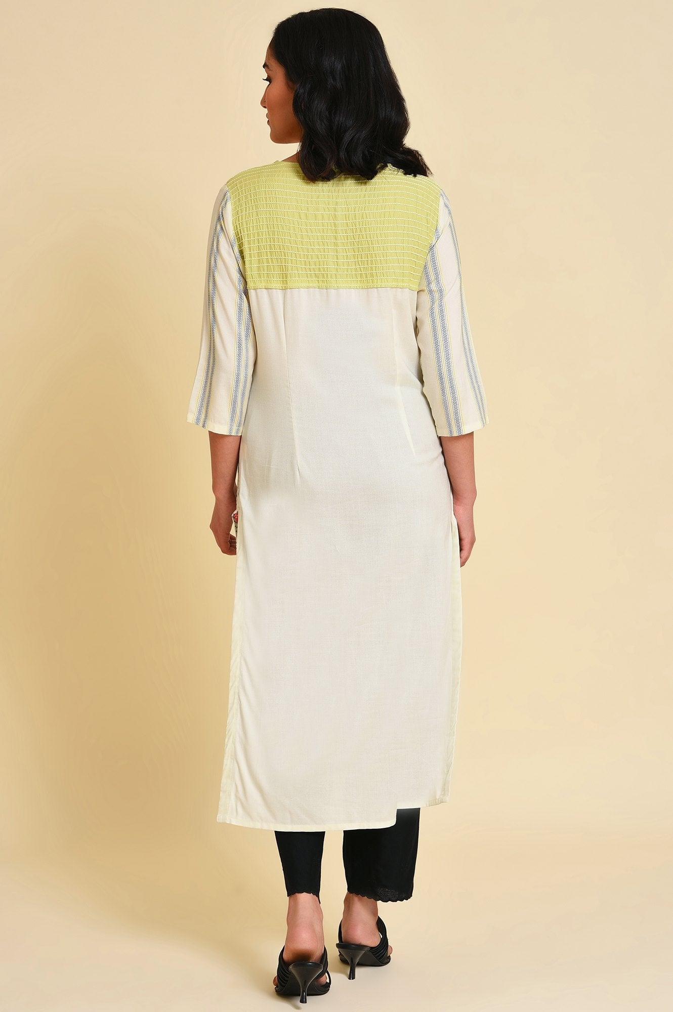 W for Woman Ecru Graphic Printed kurta