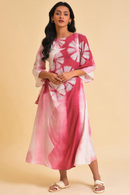 W for Woman Pink Graphic Print Dress