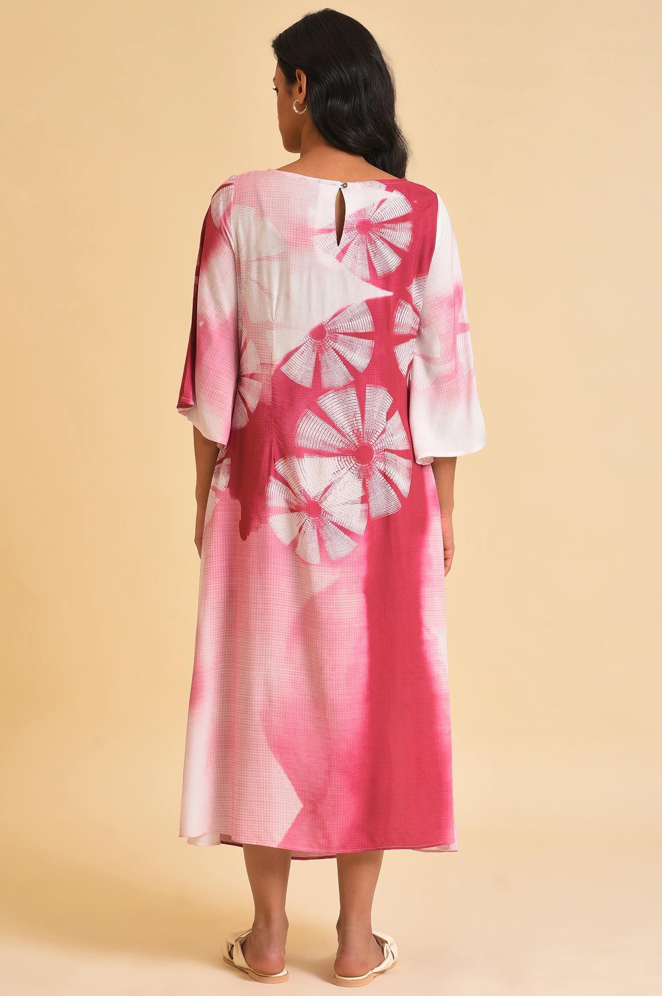 W for Woman Pink Graphic Print Dress