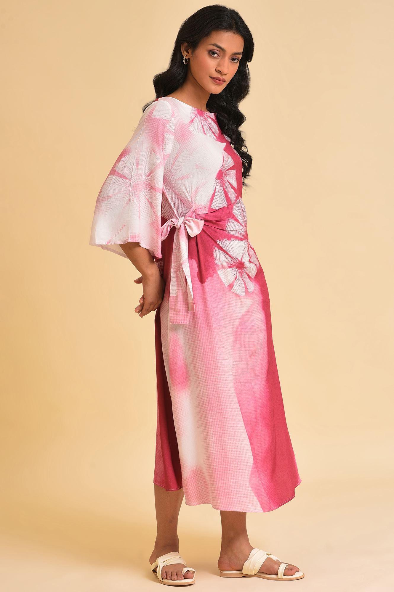 W for Woman Pink Graphic Print Dress