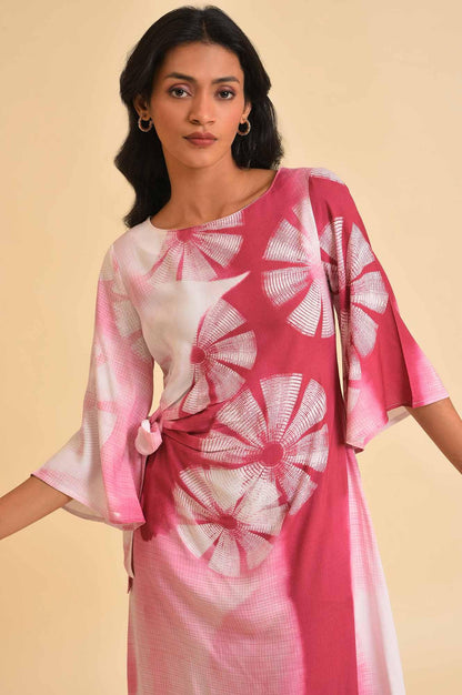 W for Woman Pink Graphic Print Dress