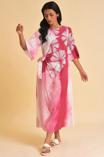 W for Woman Pink Graphic Print Dress