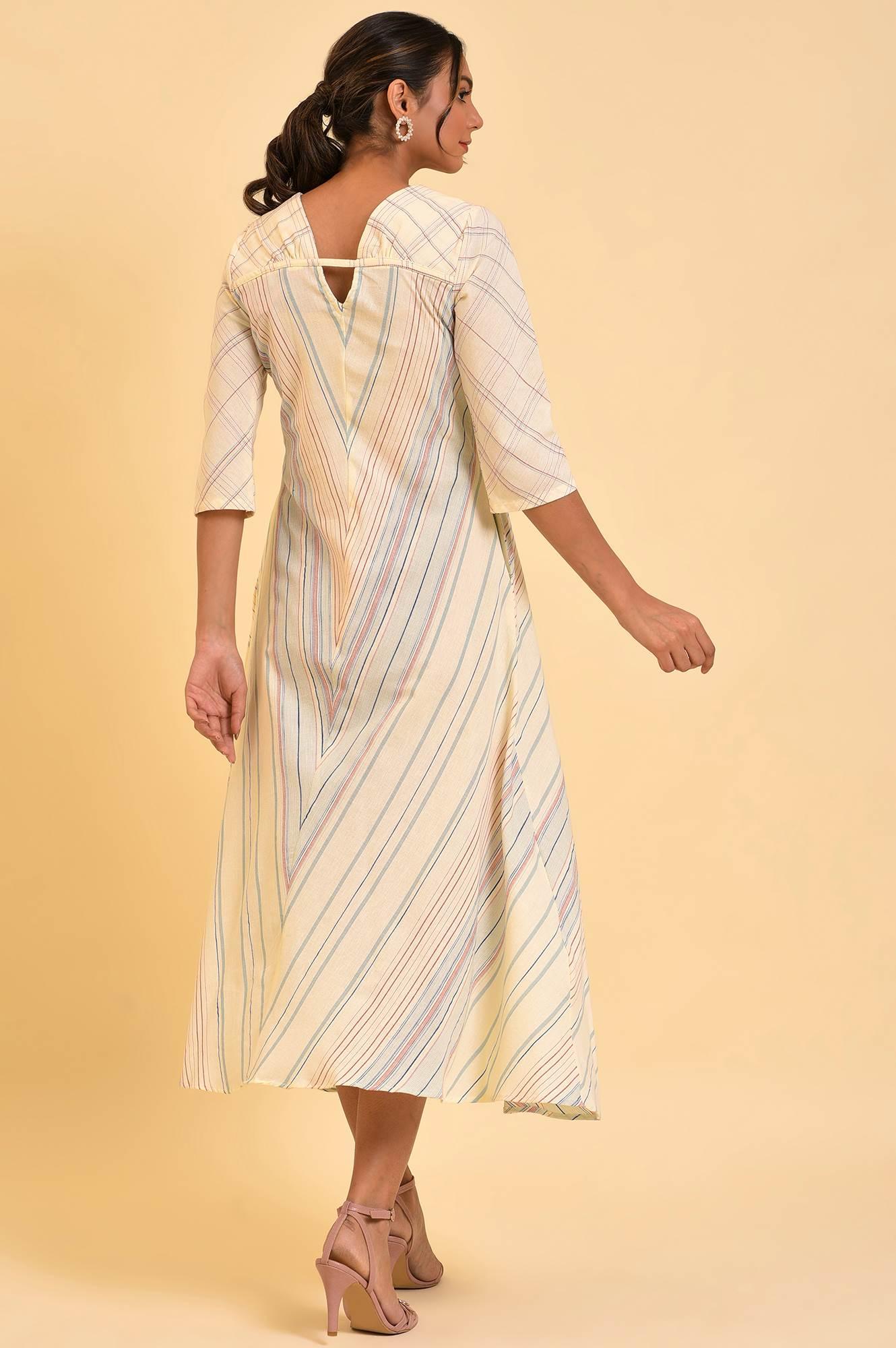 W for Woman Ecru Summer Maxi Dress With Stylized Back